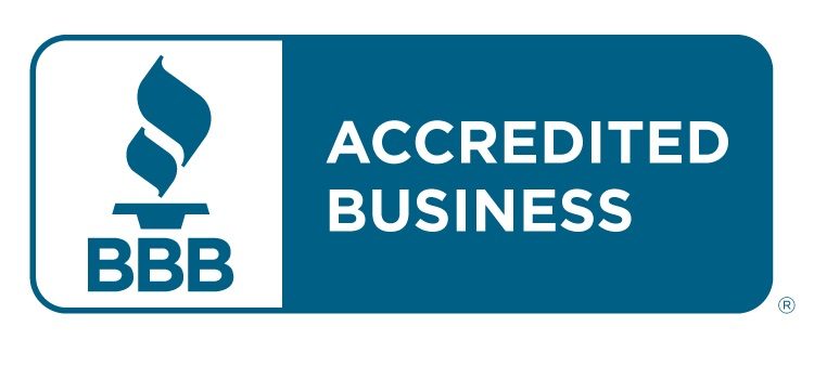 Seal of approval from the Better Business Bureau. Reads: BBB Accredited Business.